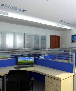 小型公司现代风格办公室格栅灯装修效果图欣赏