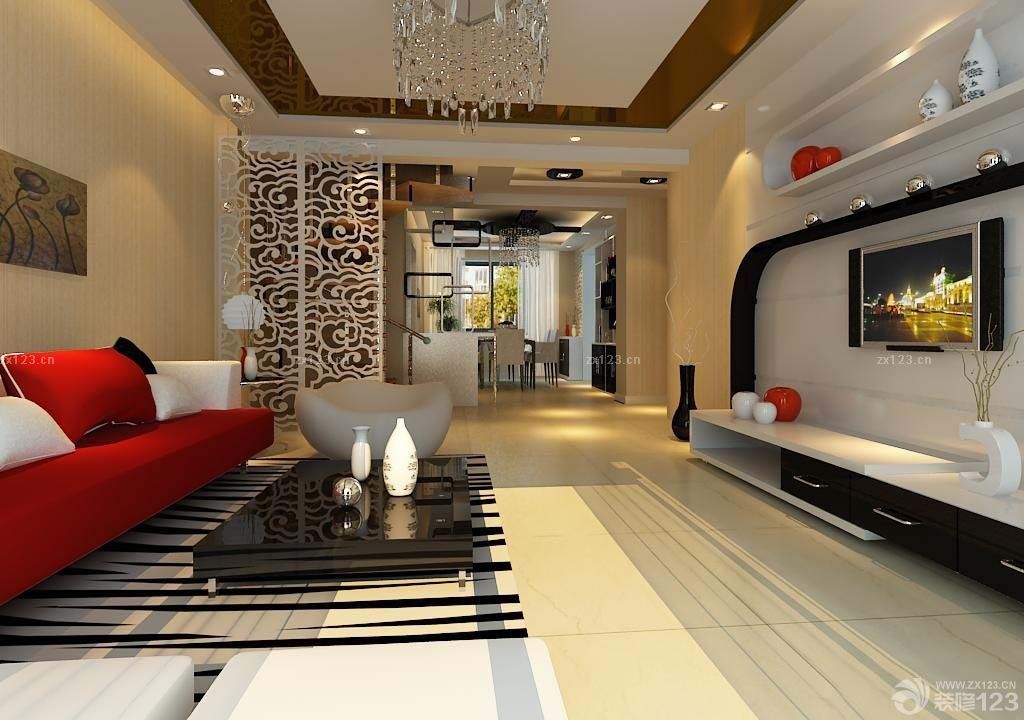 时尚绚丽风格简约电视柜装修样板