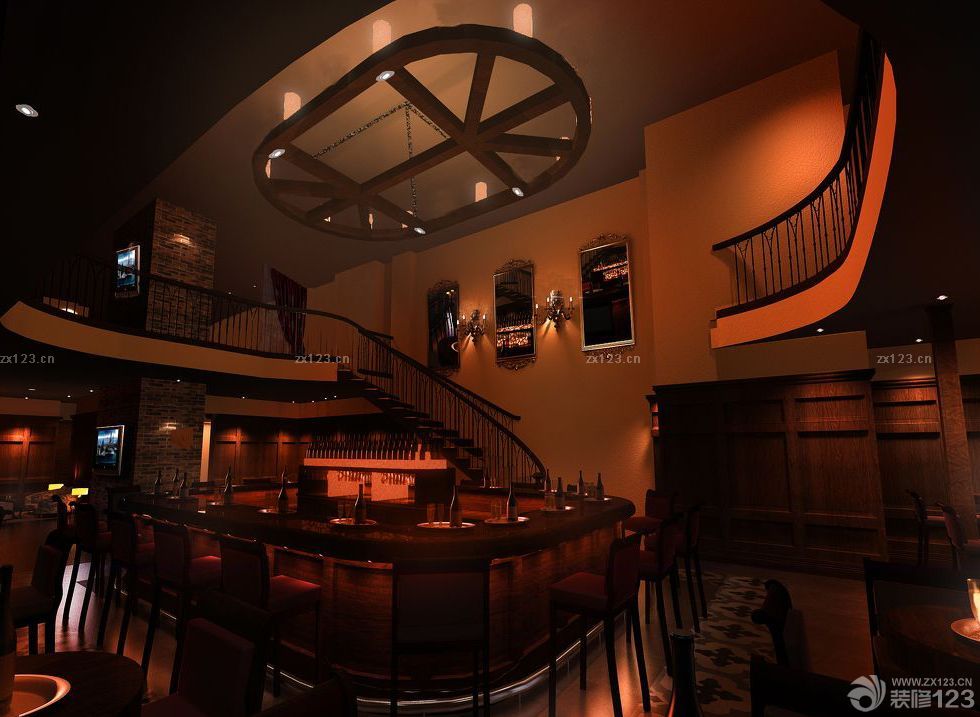 大型酒吧墙画设计效果图