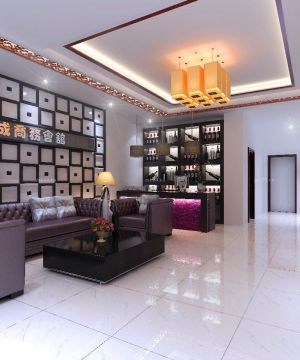 红酒商务会所大堂设计效果图欣赏