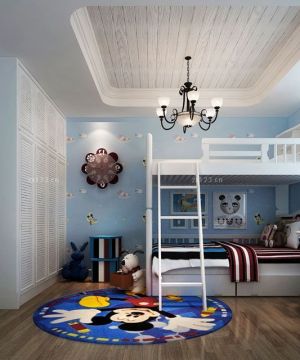 2023最新地中海家装儿童房蓝色墙面设计图