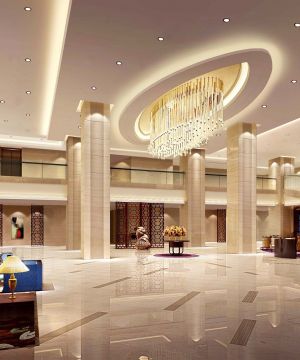豪华大型宾馆大堂跃层设计效果图片大全