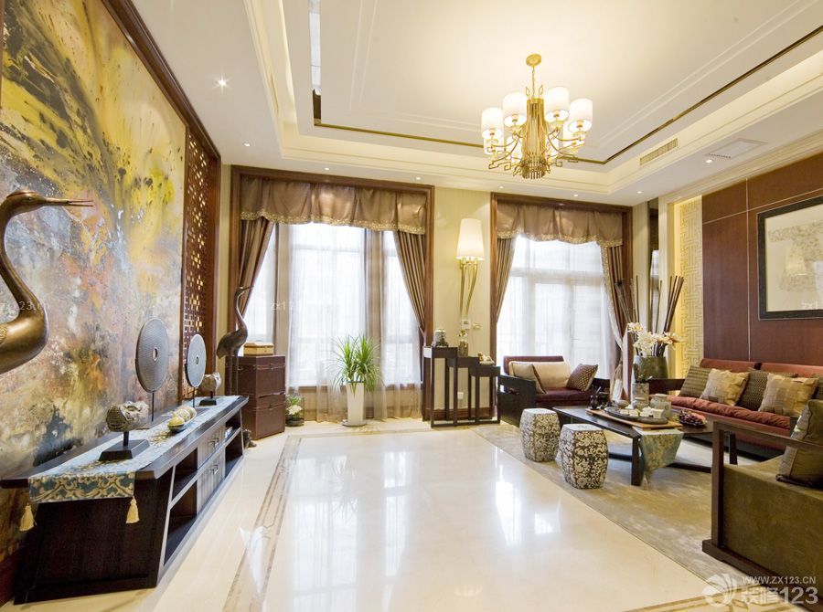 2025中式家装窗帘设计图片