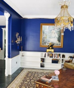 2025最新美式地中海混搭风格书房隔断墙效果图