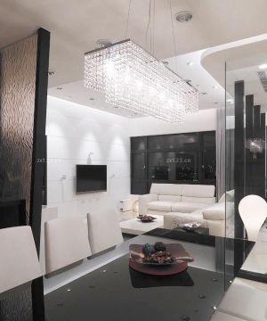 时尚精致现代风格客厅玻璃隔断装修效果图