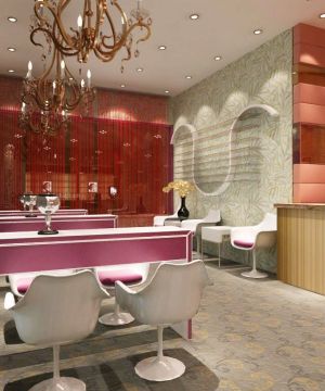 2025美甲店墙面置物架装修图片大全