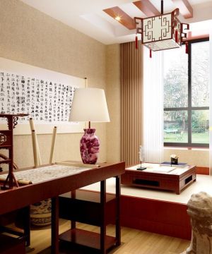 中式书房窗帘设计图片大全2023
