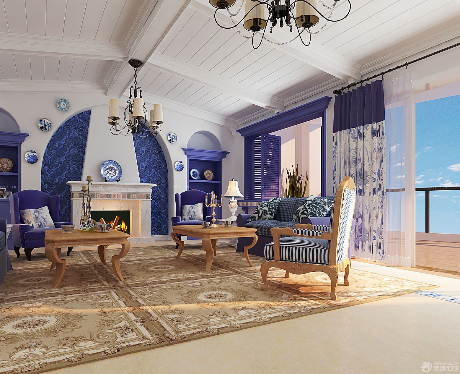 2025地中海风格别墅吊顶装修效果图