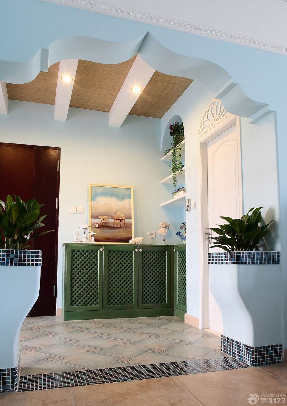 2025最新地中海风格玄关吊顶设计图片