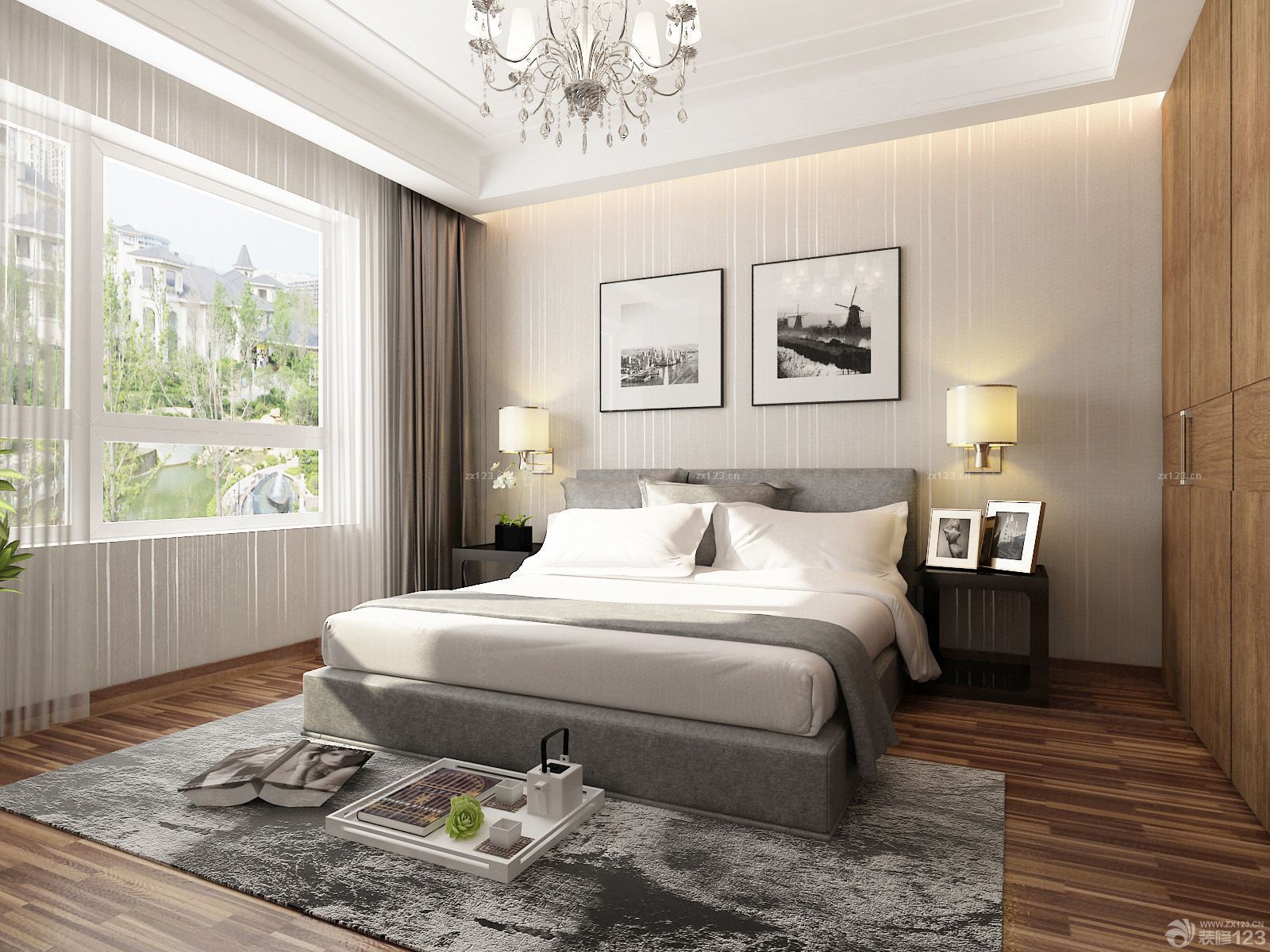 现代风格卧室地毯设计图片2023