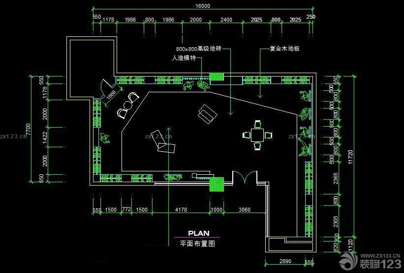 最新商场专柜橱窗店铺平面图