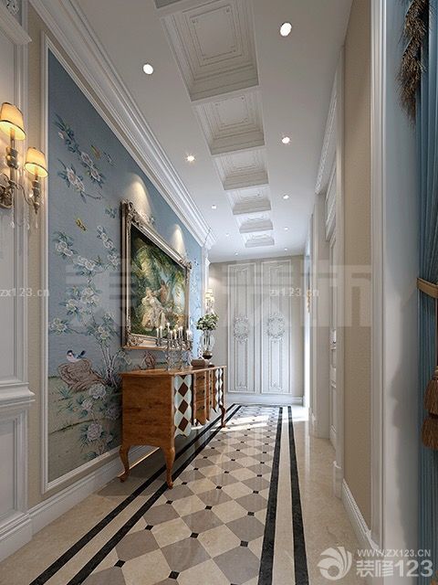2025 欧式风格走廊玄关波打线设计图片
