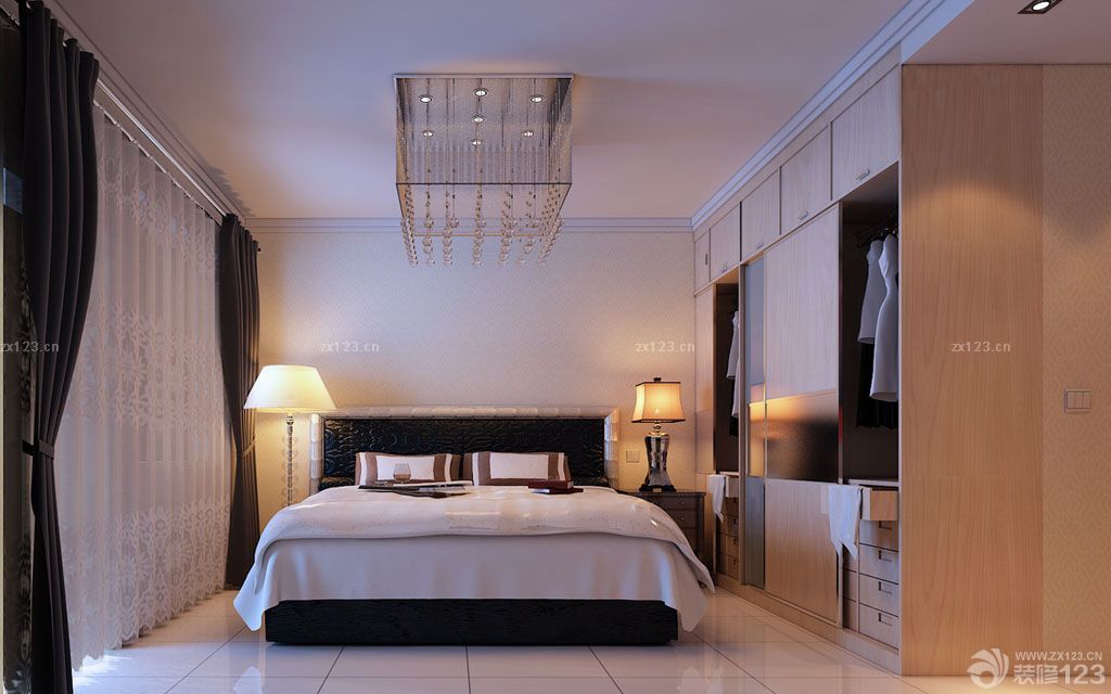 2025主卧室白色窗帘设计图片