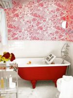 美式小浴室内墙壁纸效果图片大全