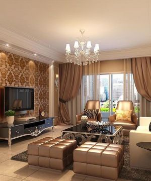 2023最新现代110平方家装简欧风格客厅沙发装修图片