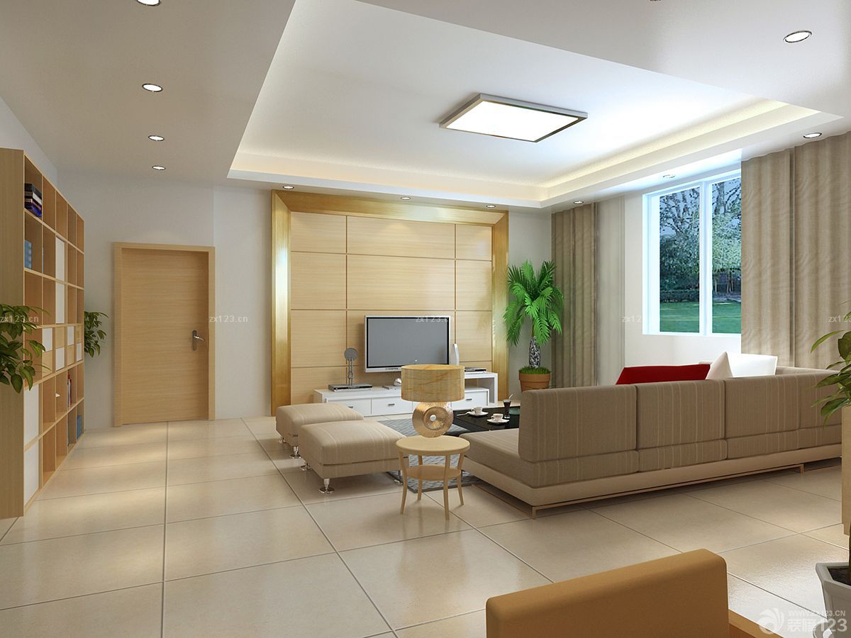 最新现代简约欧式风格电梯洋房客厅布置效果图