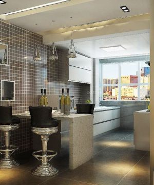 最新80平家装吧台设计装修效果图欣赏