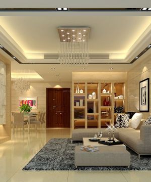 最新80-90平方米客厅玄关酒柜隔断设计装修效果图