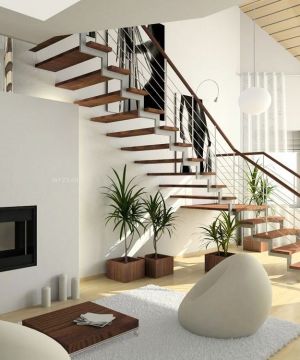 家装60平米小复式钢木楼梯装修效果图欣赏