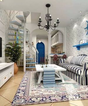 最新地中海风格60平米小复式装修实景图欣赏