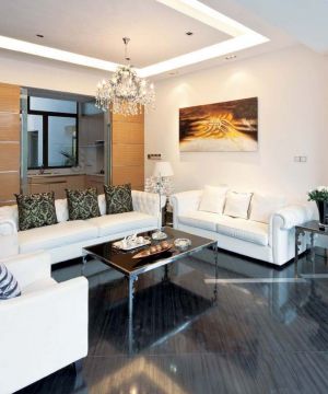 最新80-90平米房屋客厅时尚沙发摆放图片
