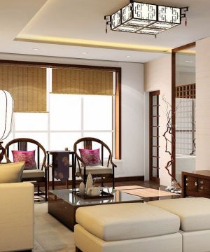 现代中式家装100平三室一厅设计效果图欣赏
