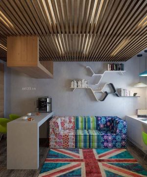 时尚60平米现代家装沙发背景墙设计效果图