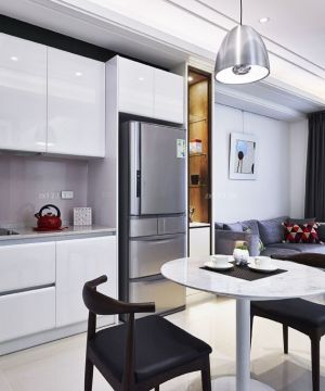 60平米现代家装白色橱柜设计效果图