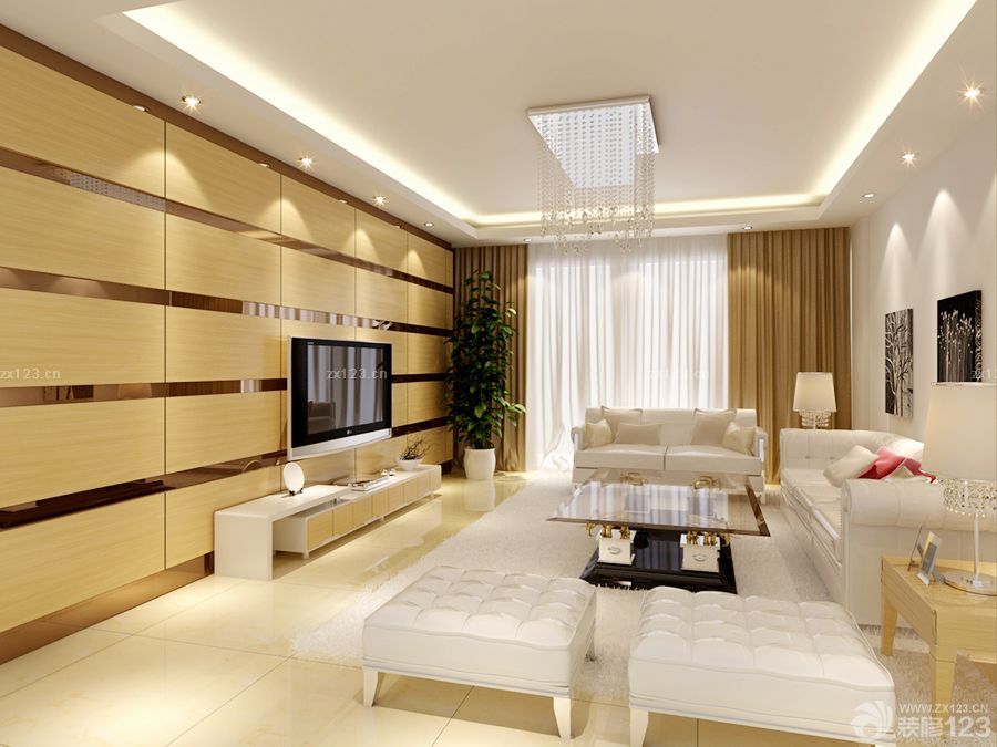 2023现代100平米三室一厅家装客厅装修设计图