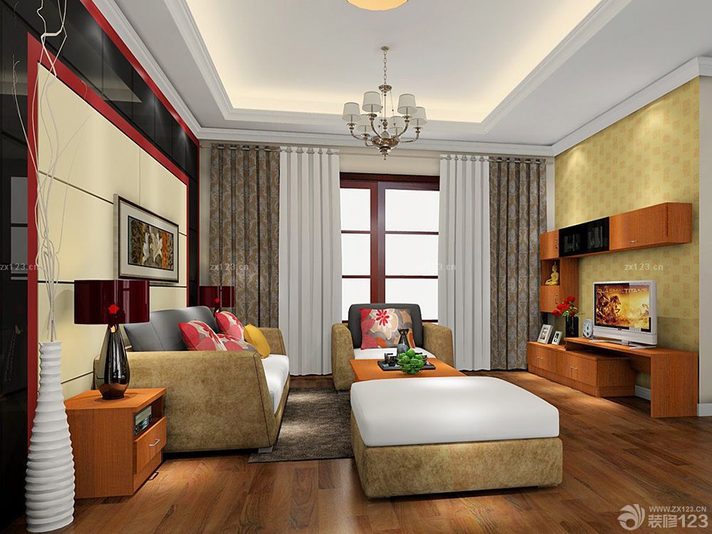 三室一厅110平米家装混搭风格装修效果图