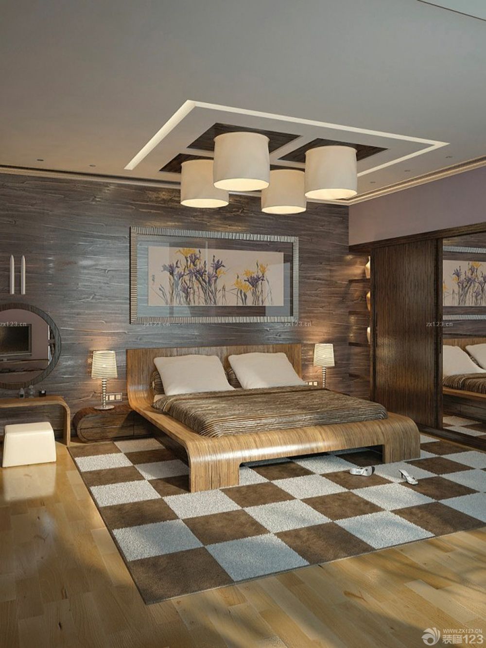 中式风格130平米室内实木家具装修效果图大全2023