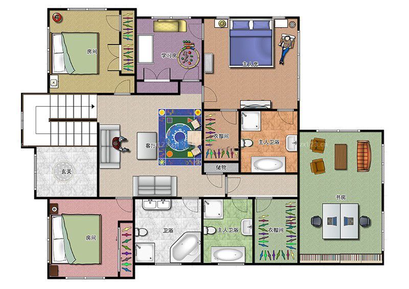 2025最新现代风格120平米小别墅户型图