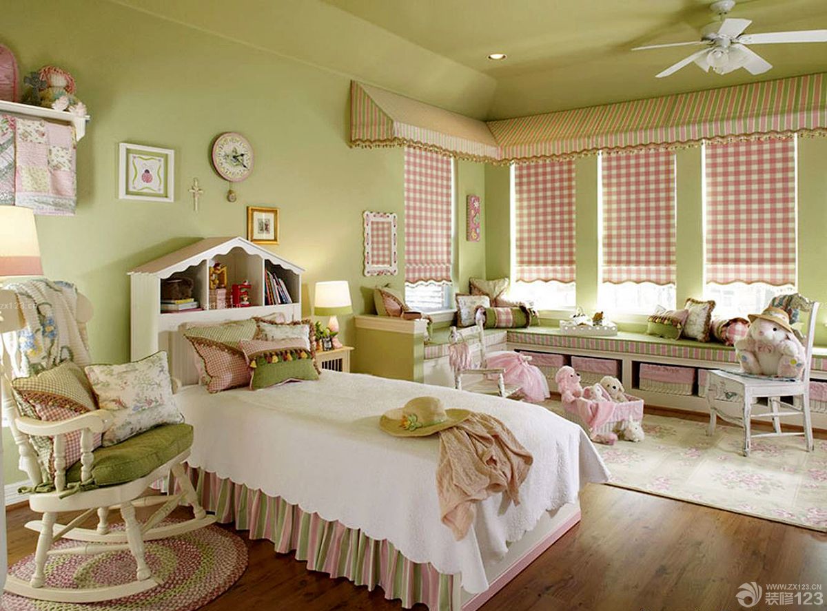 可爱清新田园120平房屋儿童房装修效果图