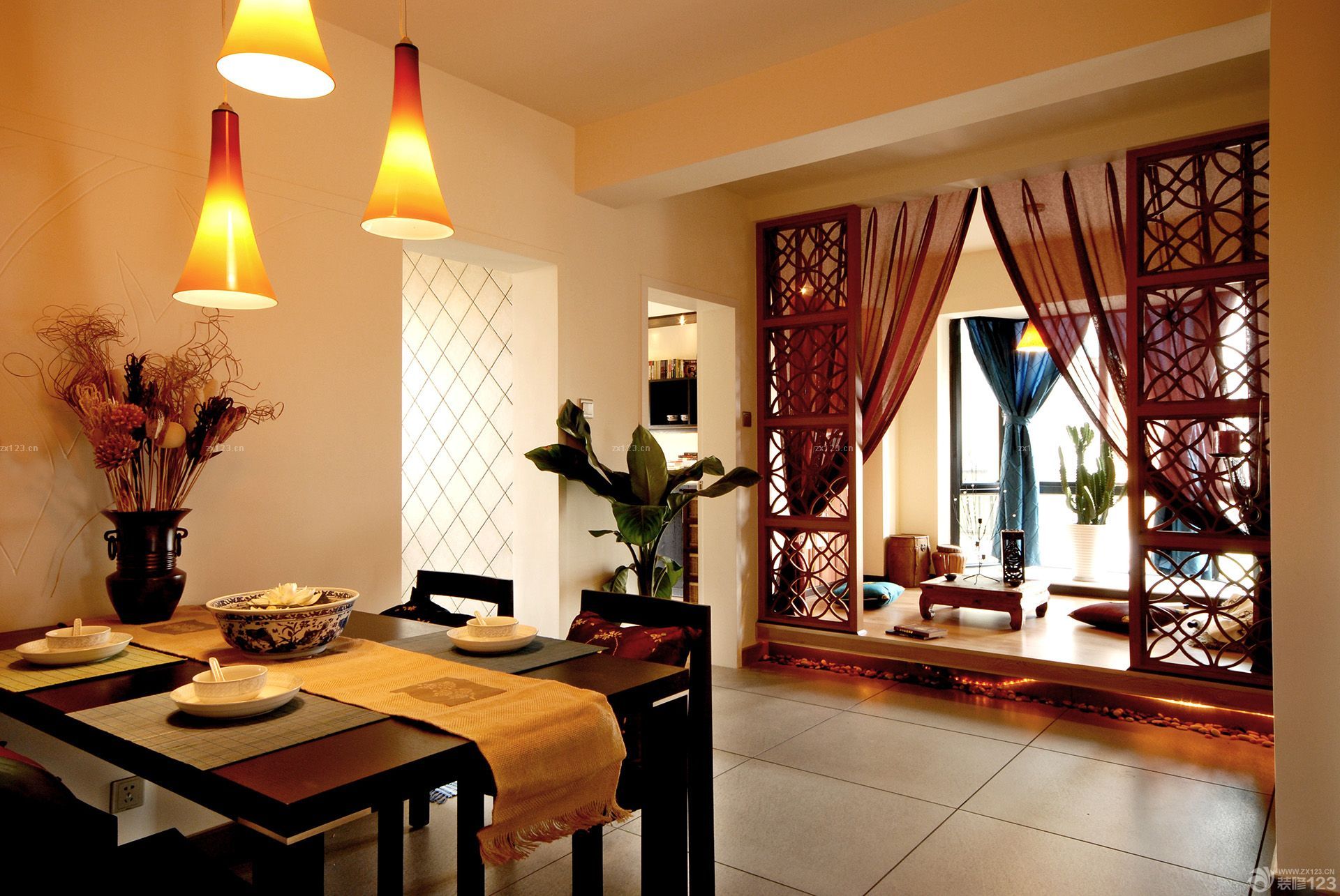 最新中式古典风格80平方房子装修效果图