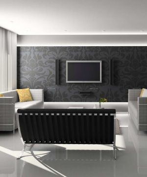 2023现代风格130平米客厅电视背景墙电视背景墙简单装修图片欣赏
