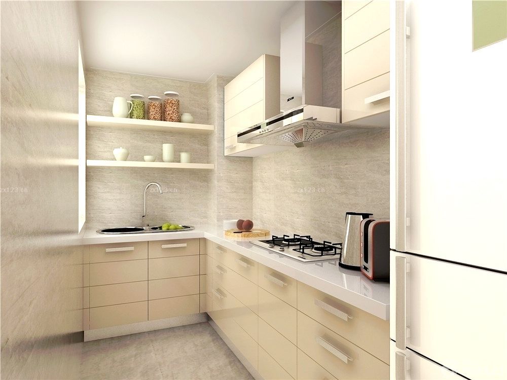 2025现代整体厨房白色橱柜装修效果图片