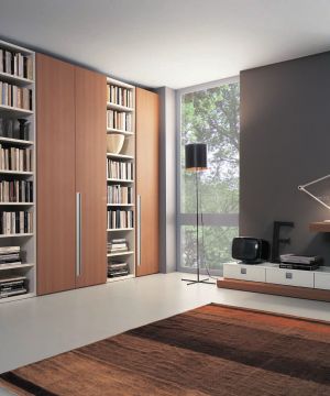 现代风格130平米三室一厅书房设计效果图2023