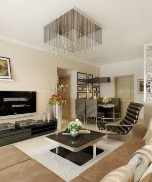 100平米两室两厅户型简约客厅茶几装修设计图片大全