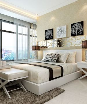 最新100平米两室两厅户型简约卧室装修设计图片