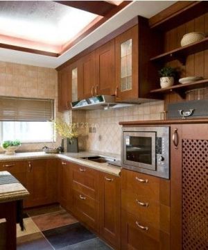 东南亚厨房实木橱柜设计图片大全