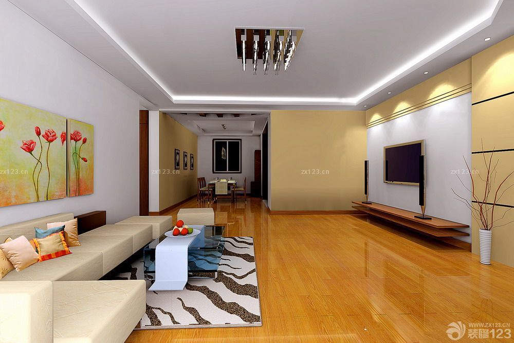 家装现代风格三室一厅120平米客厅装修效果图片
