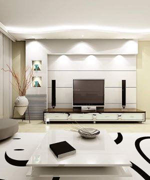 2023现代黑白风格三室一厅120平米装修图片