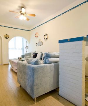 地中海风格70平米两居室小客厅装修设计效果图