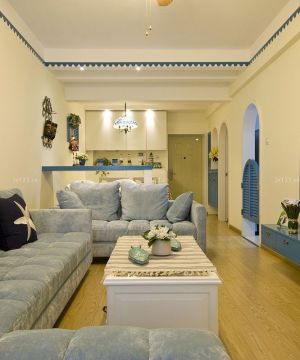 地中海混搭风格70平米两居室客厅装修效果图 