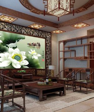 2025房屋中式背景墙家装设计大全130平米