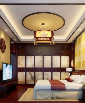 中式古典风格80个平方卧室装修设计效果图片