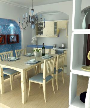 最新地中海风格80平米两居小户型餐厅装修效果图
