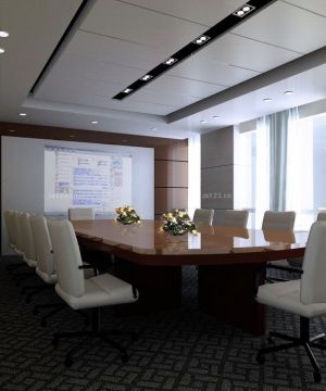 80平米小型会议室布置办公室装修设计效果图欣赏