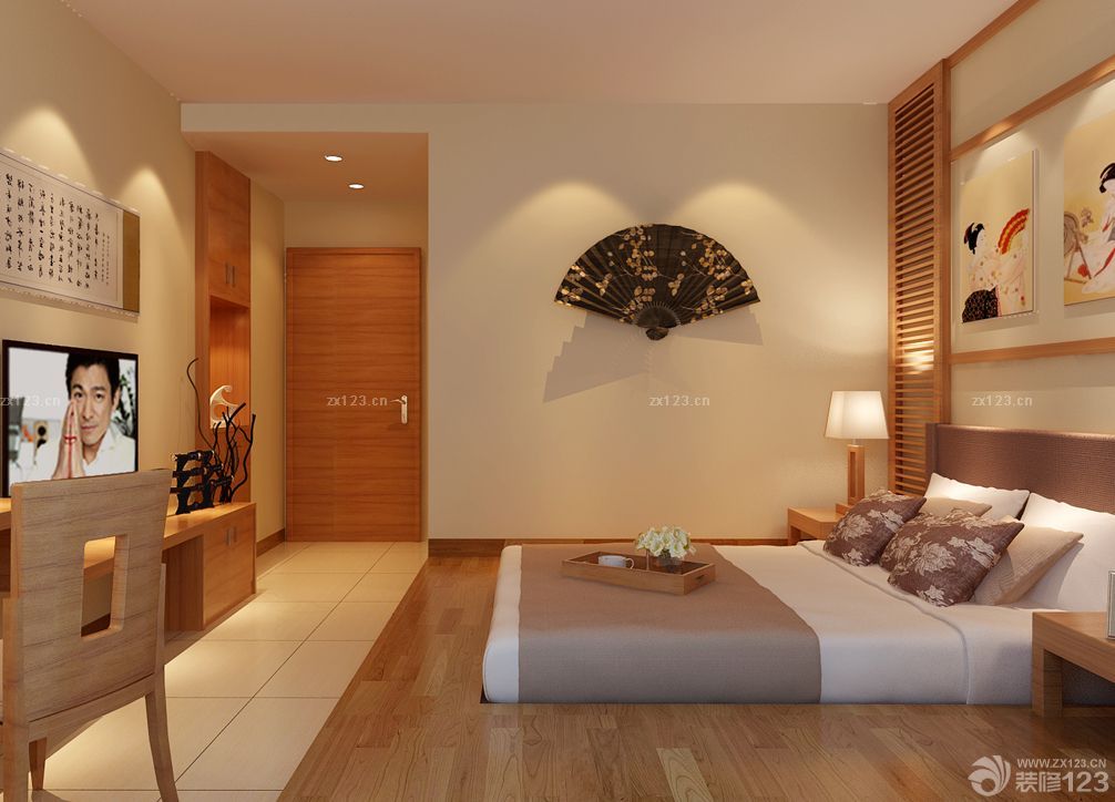 日式风格70平米两房卧室装修效果图 