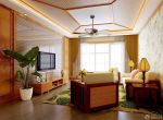 2023东南亚风格70平米两房客厅装修设计效果图 